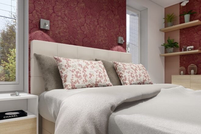 Barva roku 2023 Viva Magenta v interiéru