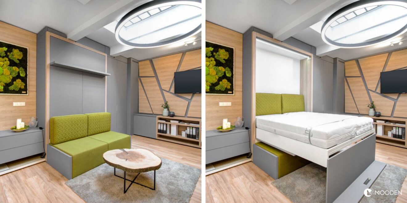 Sklápěcí postel v malém bytě nebo garsonce