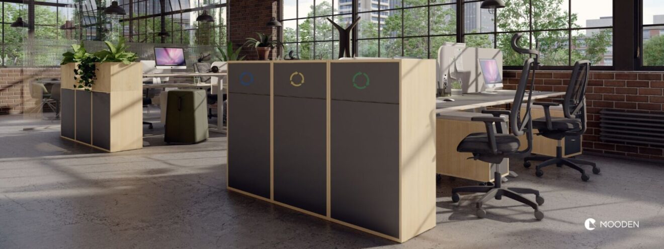 třídění odpadu v kanceláři - koše a sortery